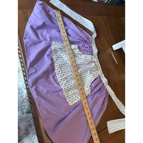 Vintage Half Waist Lavender Purple Dainty Floral MCM Shabby Chic 1950s Kitchen - Picture 3 of 4